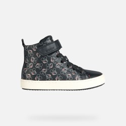 GEOX  ΚΟΡΙΤΣΙ SNEAKERS J364GH 00004 C0039 ΜΑΥΡΟ/ΑΣΗΜΕΝΙΟ